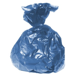 Polietilén zsák környezetbarát, újrahasznosított anyagból, 100 x 100 cm (210 l), gumis zsák