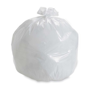 Szemetesbélelő zsák, környezetbarát, újrahasznosított anyagból, fehér, 50 x 50 cm (25 l)
