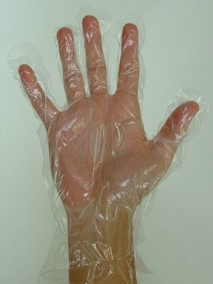 Polietilén kesztyű, fóliakesztyű (L) 100 db