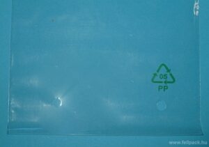 Ragasztócsíkos, léglyukas PP (celofánszerű) tasak, 50 x 70 cm