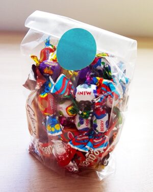 Lezáró korong, körcímke (színes), ragasztópötty, íves, 30 mm, 54 db – Kék