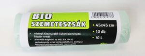 Lebomló, komposztálható PLA bio/öko zsák, 45 x 45 cm (10 l), környezetbarát