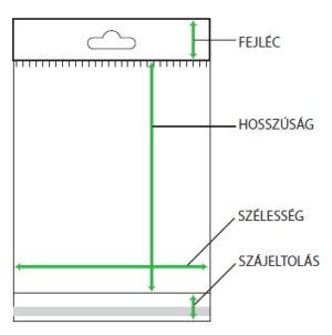 Felakasztható, eurolyukas, ragasztócsíkos PP (celofánszerű) tasak, 6 x 9 cm