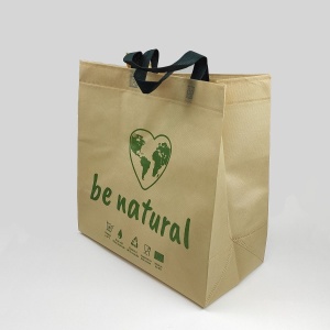 Be Natural PP nem szőtt anyagú többször használható bevásárlótáska, környezetbarát és mosható (400 + 2 x 100 x 400)
