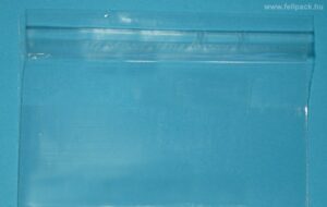 Ragasztócsíkos PP (celofánszerű) tasak, 7 x 22 cm