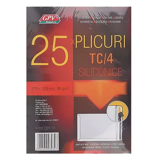 Postai boríték TC4 szilikonos titkosított 229x324mm 25 db/csomag