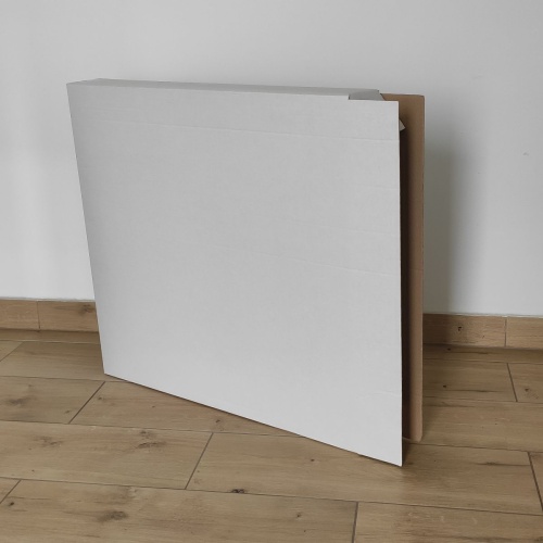 Papírdoboz, 65,5 x 8,5 x 65 cm, csomagoló doboz 3 rétegű hullámkartonból, fehér