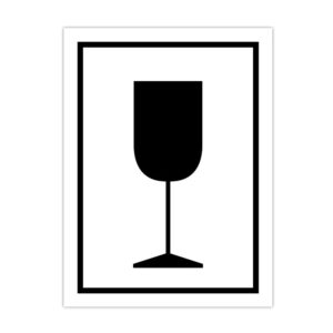 Címke törékeny ábrával, tekercsen, öntapadós, 7,5 x 10 cm, 300 db